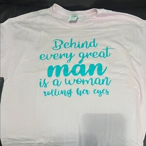 Gildan White Tee with Blue Graphic